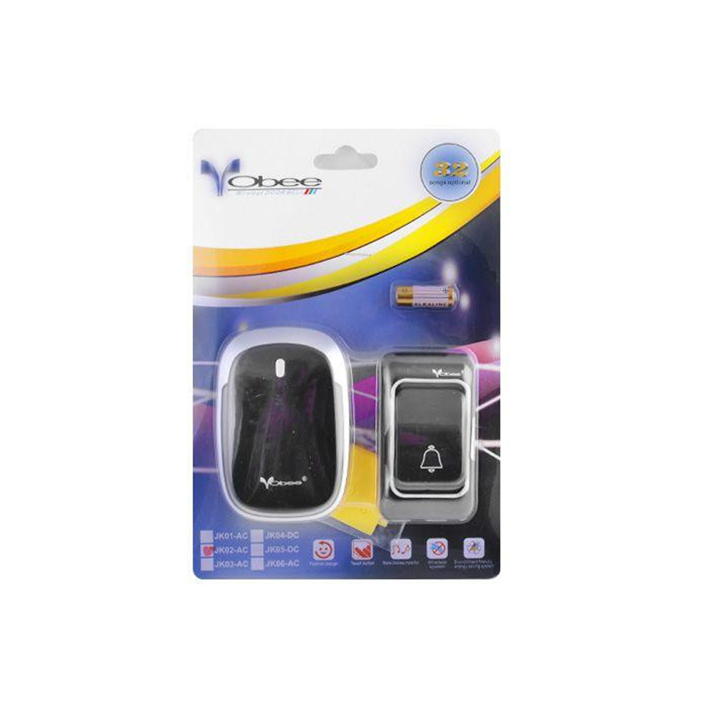 Wireless Door Bell - 32 songs - VOBEE JK02-AC Black