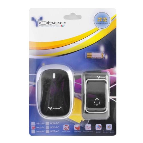 Wireless Door Bell - 32 songs - VOBEE JK02-AC Black