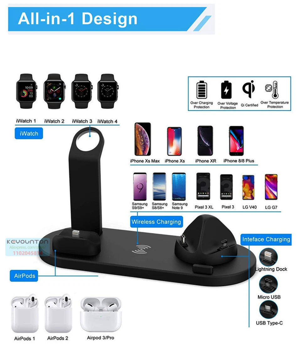 4 in 1 Wireless Fast Charging Dock Station