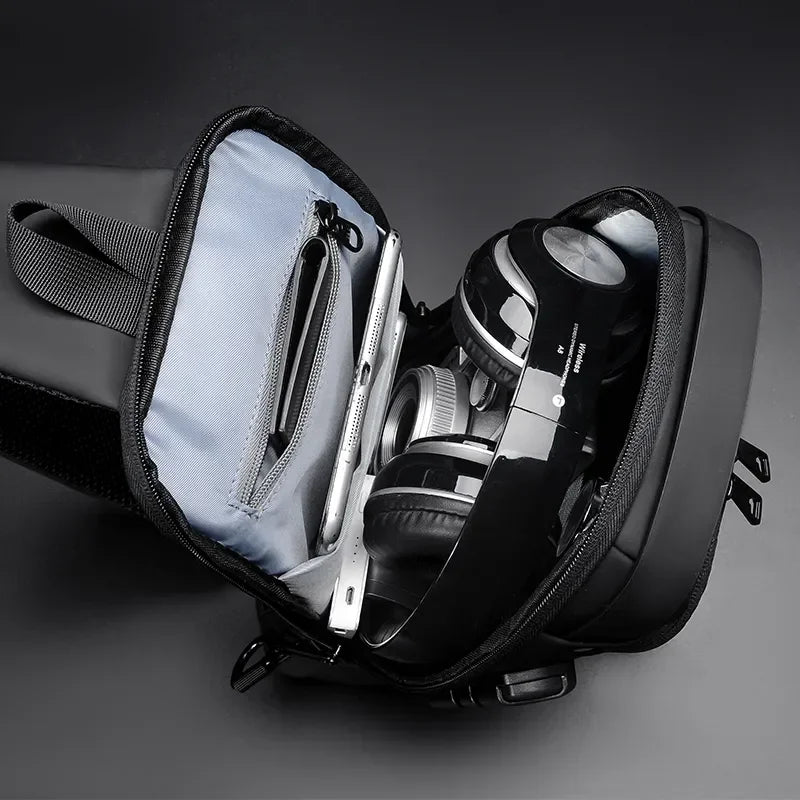 Men's Multifunction Anti-theft USB Shoulder Bag Man Crossbody