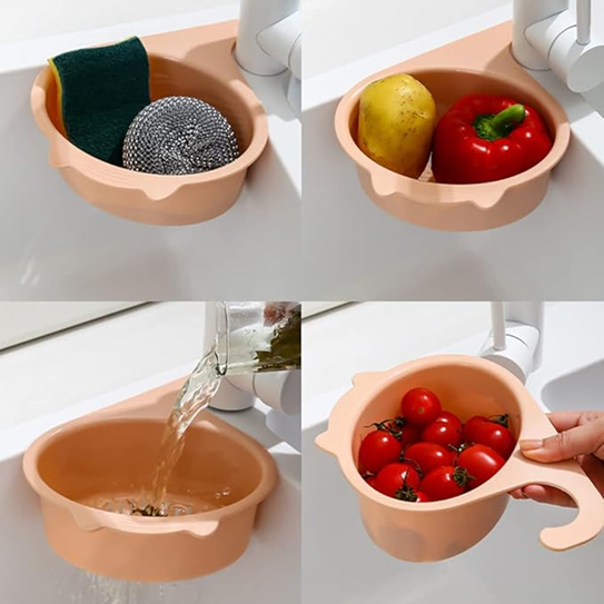Panier d'égouttage multifonctionnel pour évier de cuisine