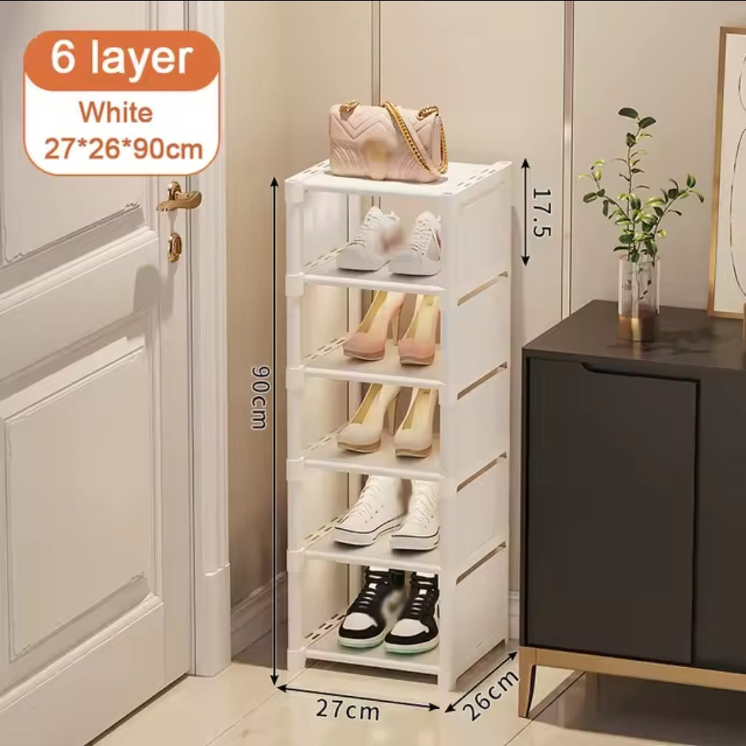 6 Étagère Des Chaussures Empilables - Blanc