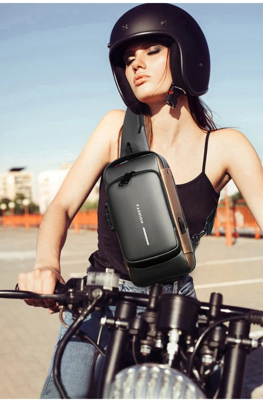 Men's Multifunction Anti-theft USB Shoulder Bag Man Crossbody