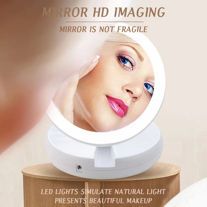 Miroir de Maquillage LED Pliable