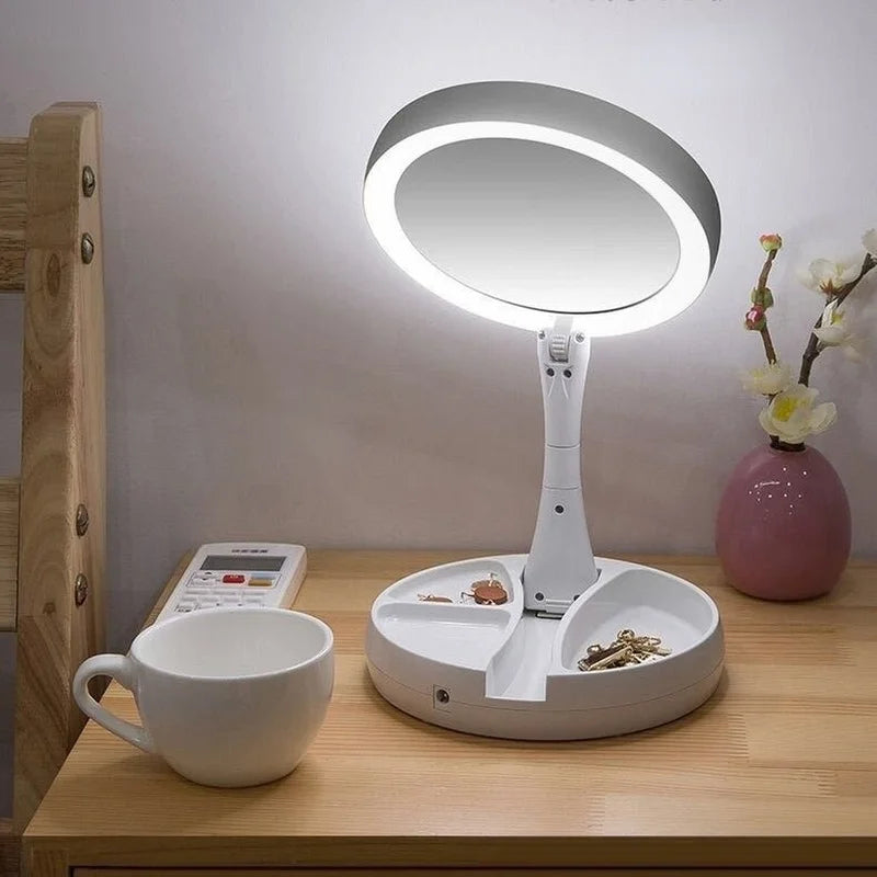 Miroir de Maquillage LED Pliable