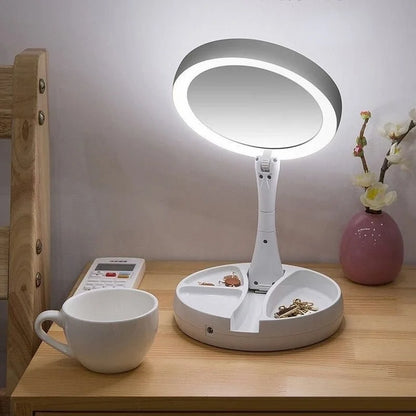 Miroir de Maquillage LED Pliable