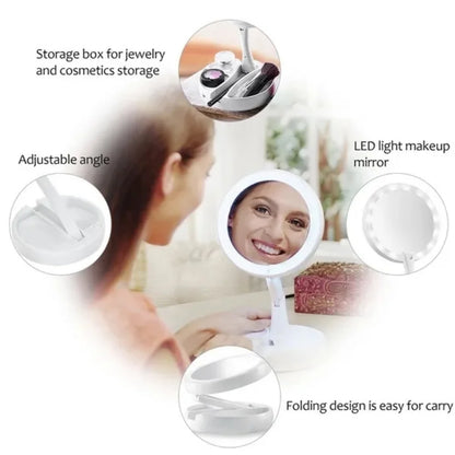 Miroir de Maquillage LED Pliable