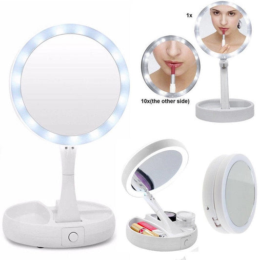Miroir de Maquillage LED Pliable