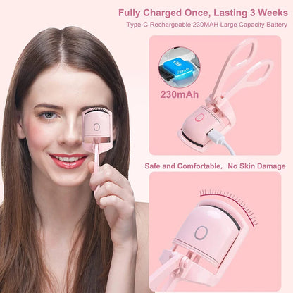 Heated Eyelashes Curler Portable USB Rechargeable Electric Eyelash