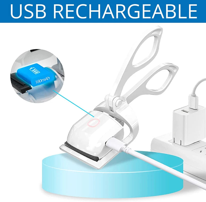 Heated Eyelashes Curler Portable USB Rechargeable Electric Eyelash