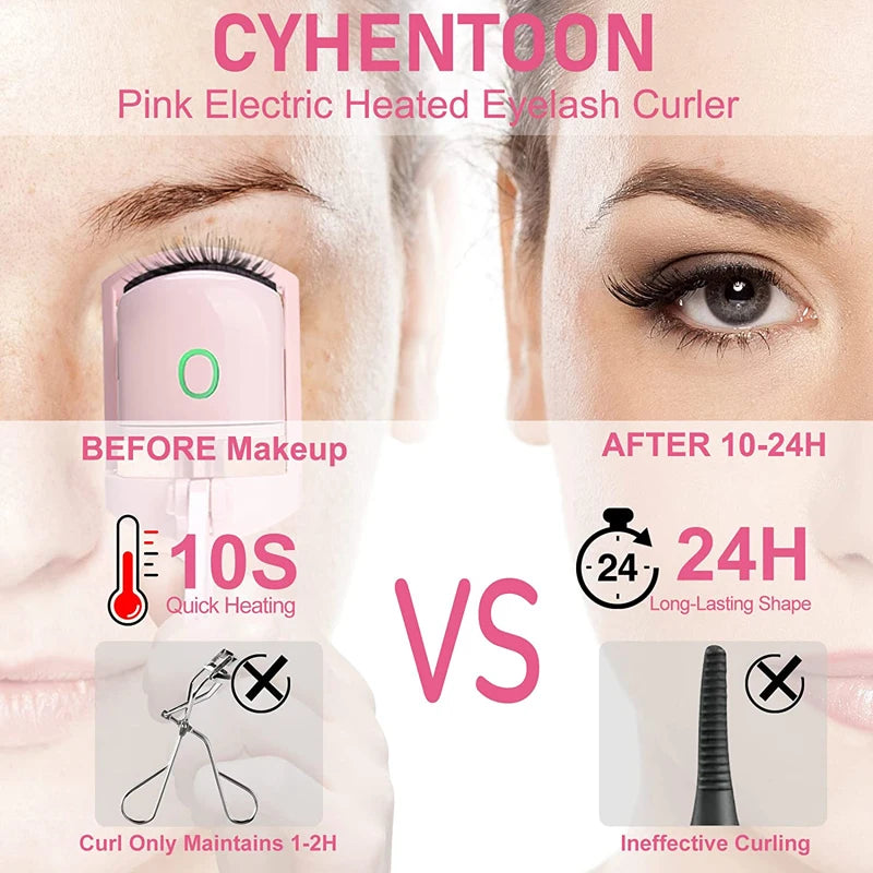 Heated Eyelashes Curler Portable USB Rechargeable Electric Eyelash