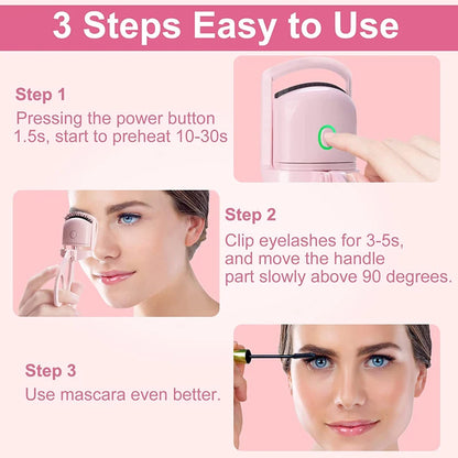 Heated Eyelashes Curler Portable USB Rechargeable Electric Eyelash