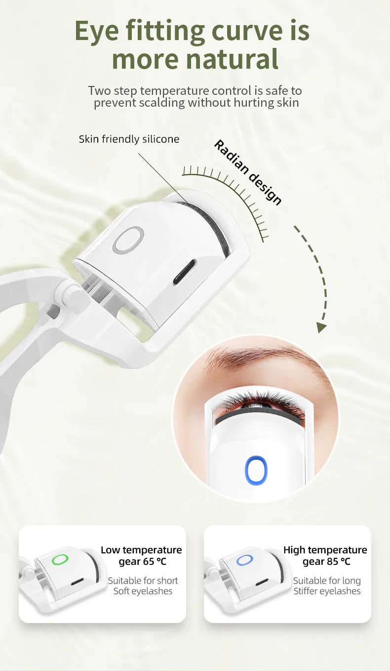 Heated Eyelashes Curler Portable USB Rechargeable Electric Eyelash