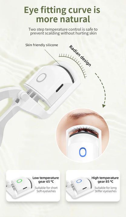 Heated Eyelashes Curler Portable USB Rechargeable Electric Eyelash