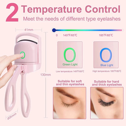 Heated Eyelashes Curler Portable USB Rechargeable Electric Eyelash