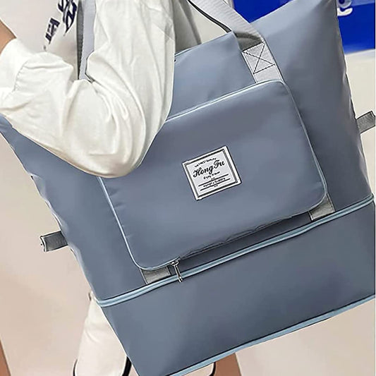 Sac de voyage pliable de grande capacité Sac fourre-tout BLEU