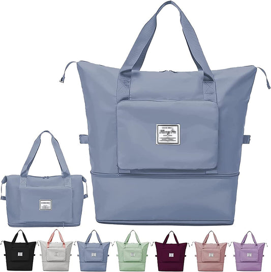 Sac de voyage pliable de grande capacité Sac fourre-tout BLEU