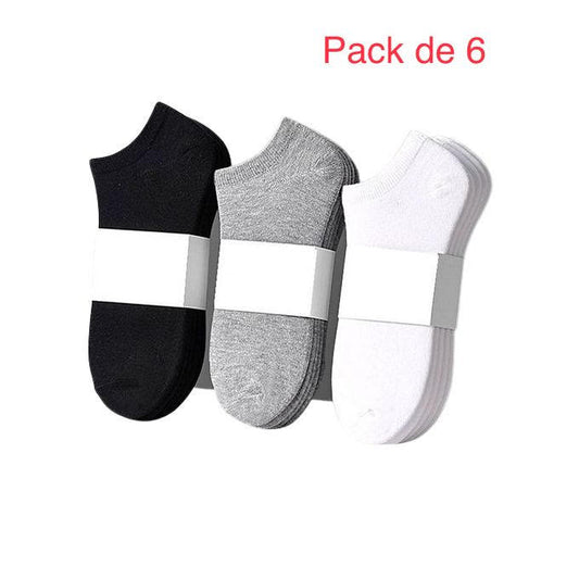 Pack 6 Socquettes invisibles - 3 Couleurs