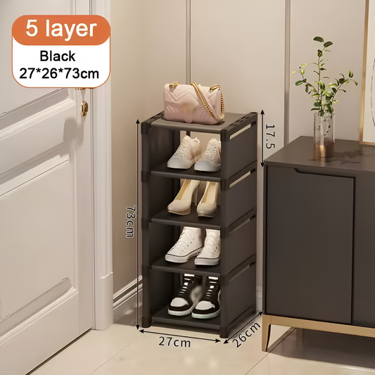 5 Étagère Des Chaussures Empilables - Noir