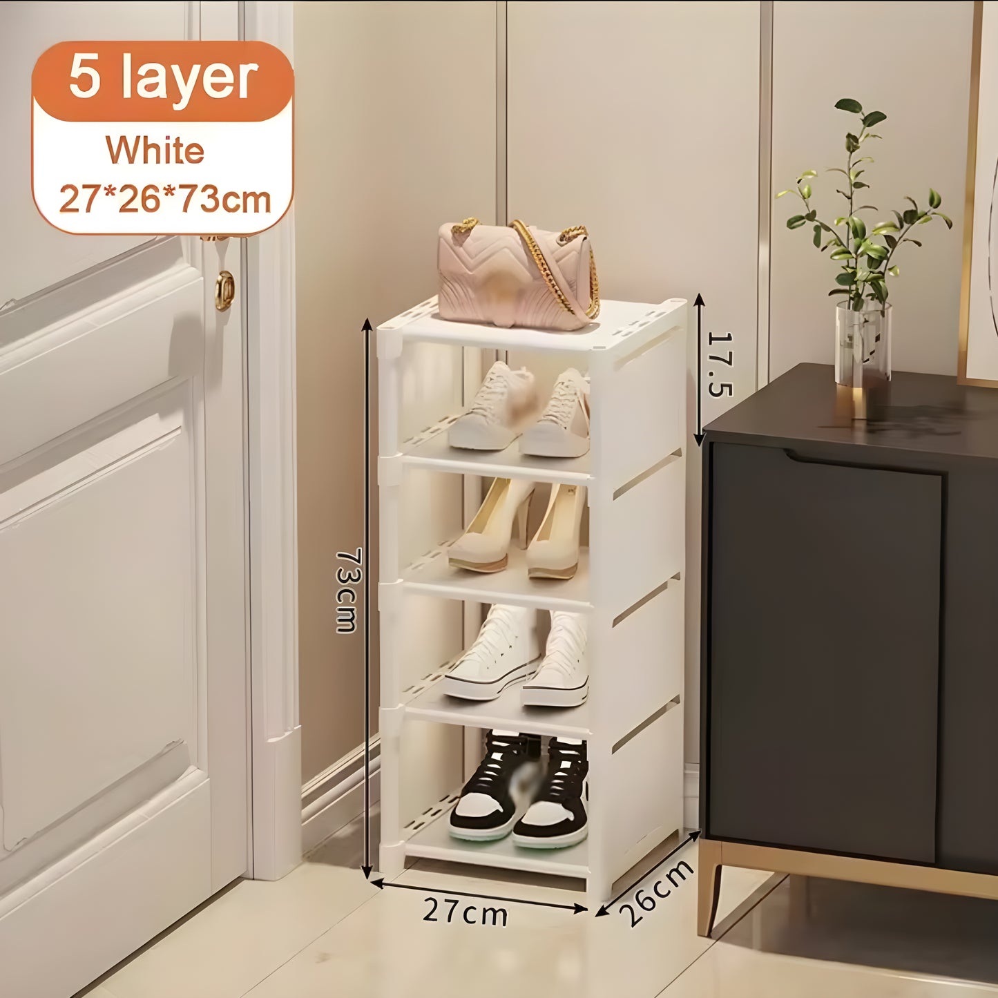 5 Étagère Des Chaussures Empilables - Blanc