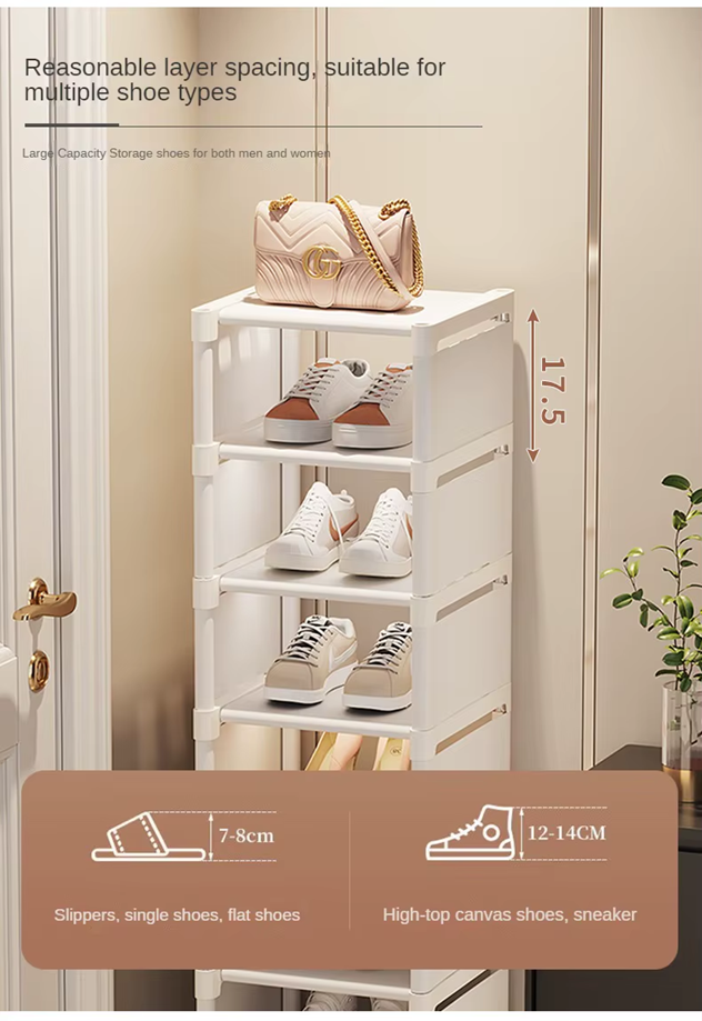 5 Étagère Des Chaussures Empilables - Blanc