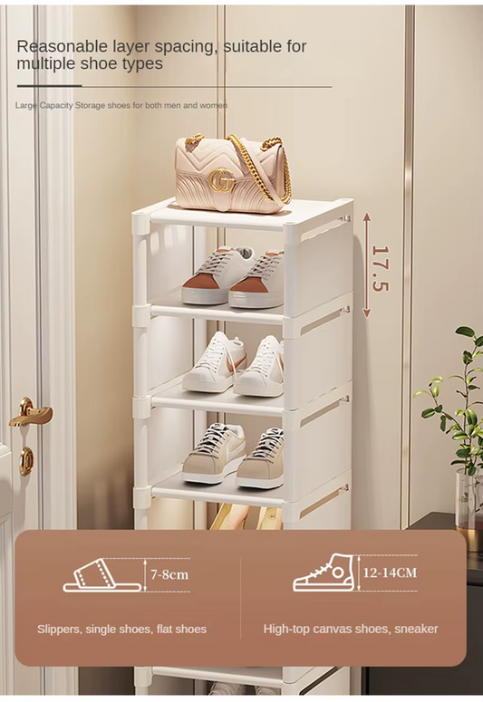 5 Étagère Des Chaussures Empilables - Blanc