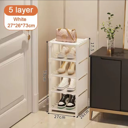 5 Étagère Des Chaussures Empilables - Blanc