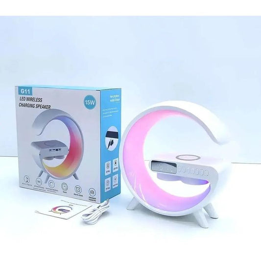 Enceinte LED G11 Bluetooth 15 W - chargeur sans fil et lampe d'ambiance