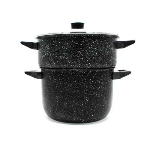 Batterie de Cuisine 11pcs - Granite - Noir